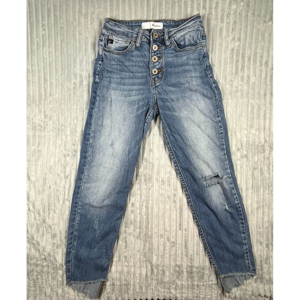 KanCan Jeans Women's 1/24 Emmett High Rise Skinny Straight Leg Button Fly 24x25